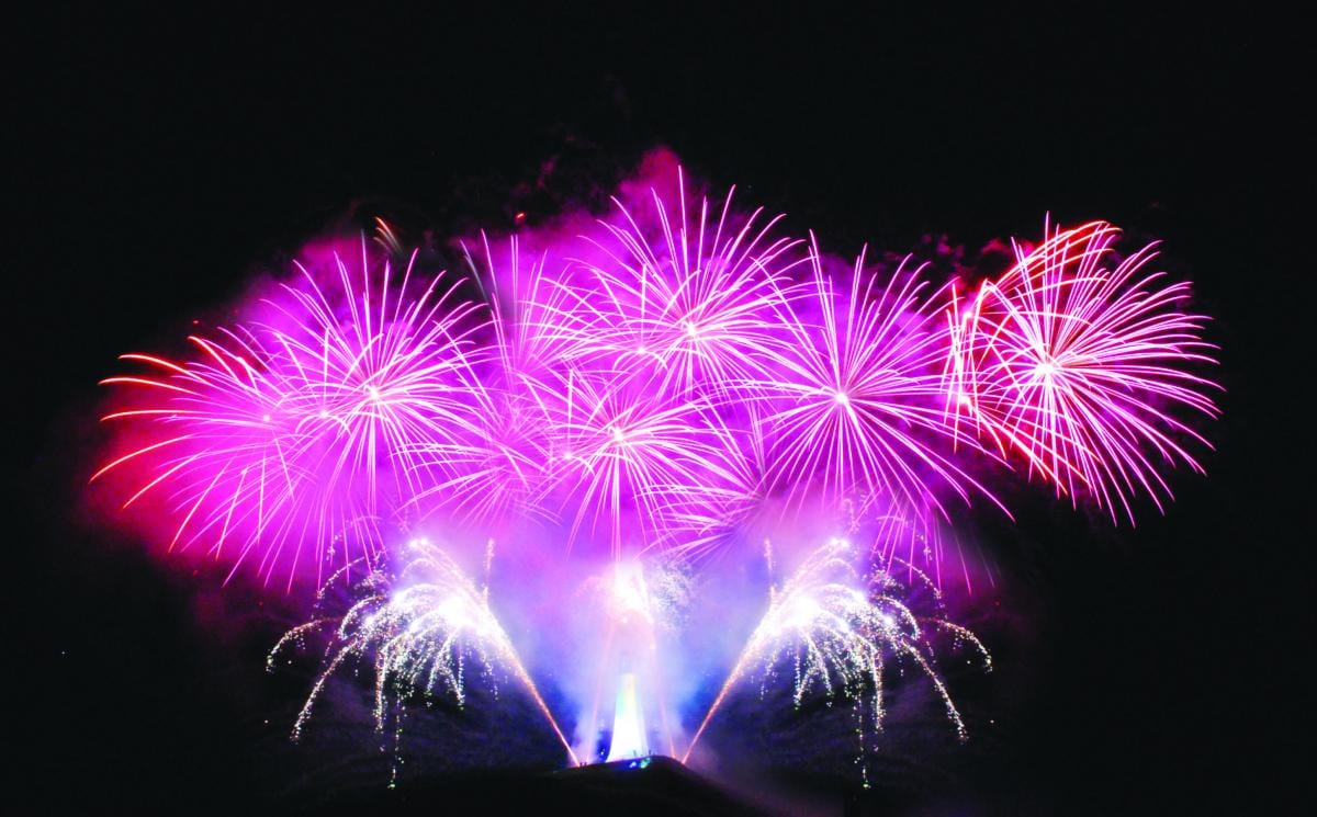 Pink fireworks Surrey