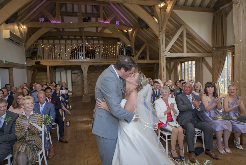 Bride & Groom first kiss wedding ceremony