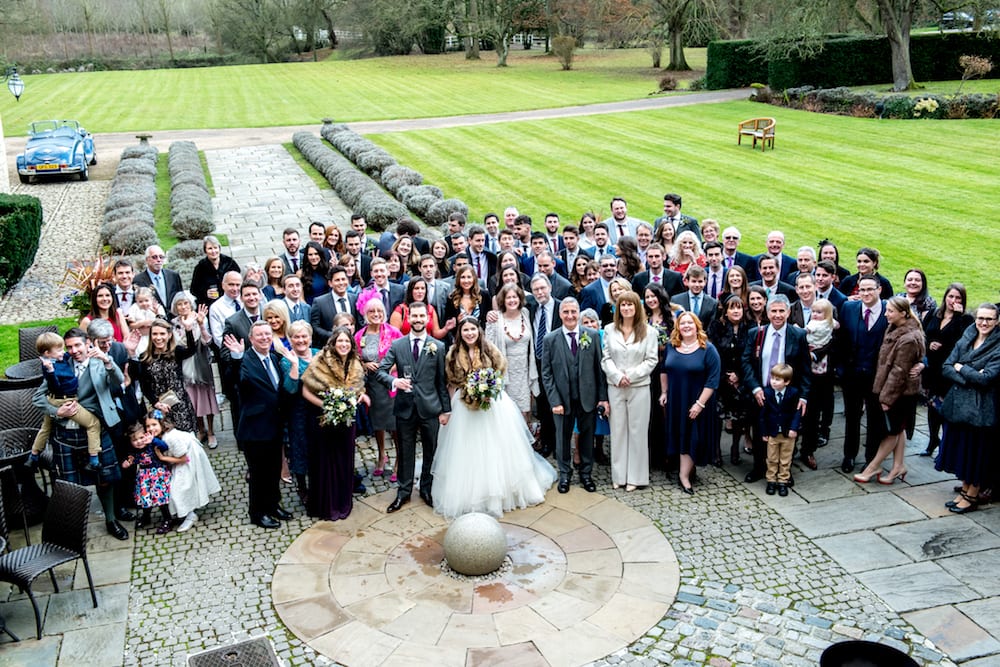 Notley Abbey wedding party