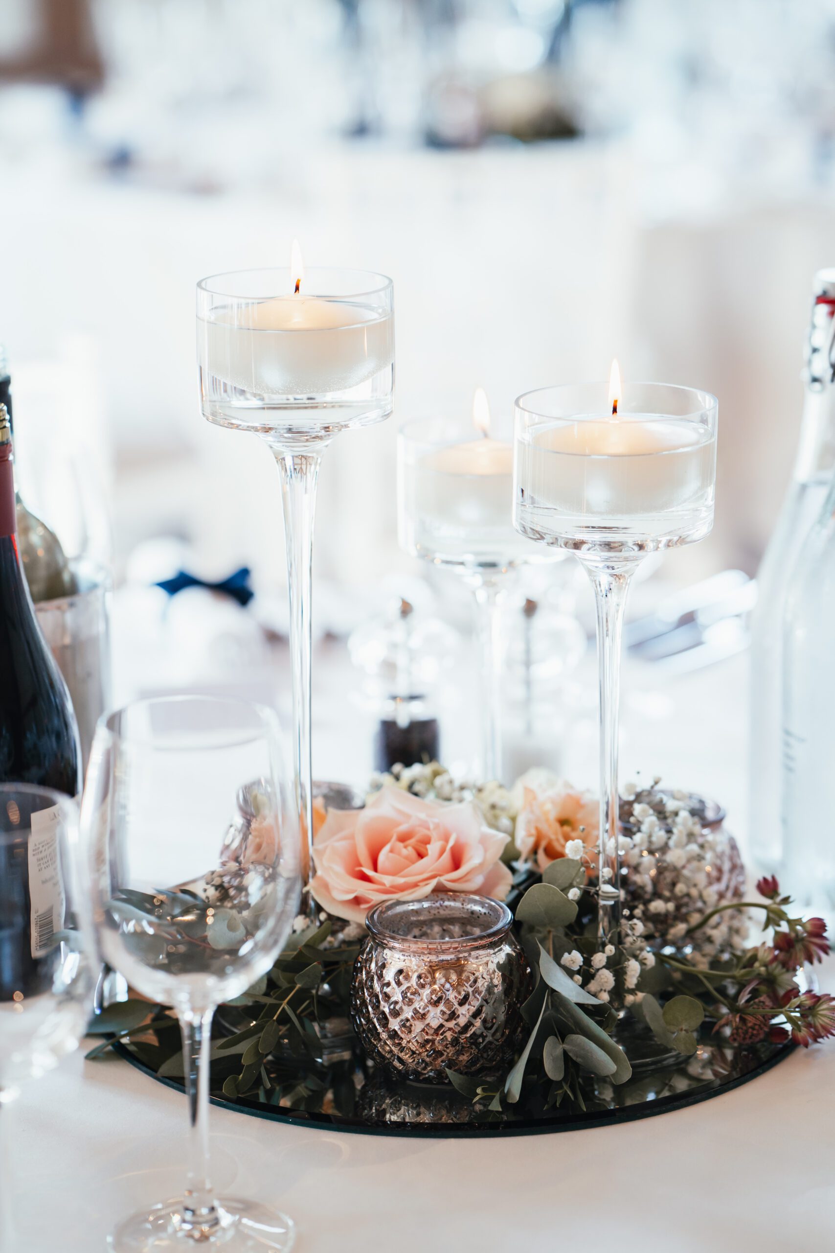 Notley Abbey wedding breakfast centrepiece