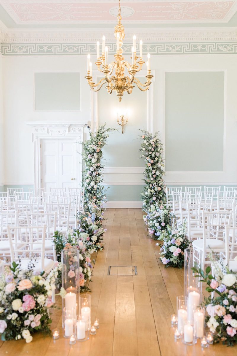 Grand floral ceremony arrangements Botleys Mansion Surrey